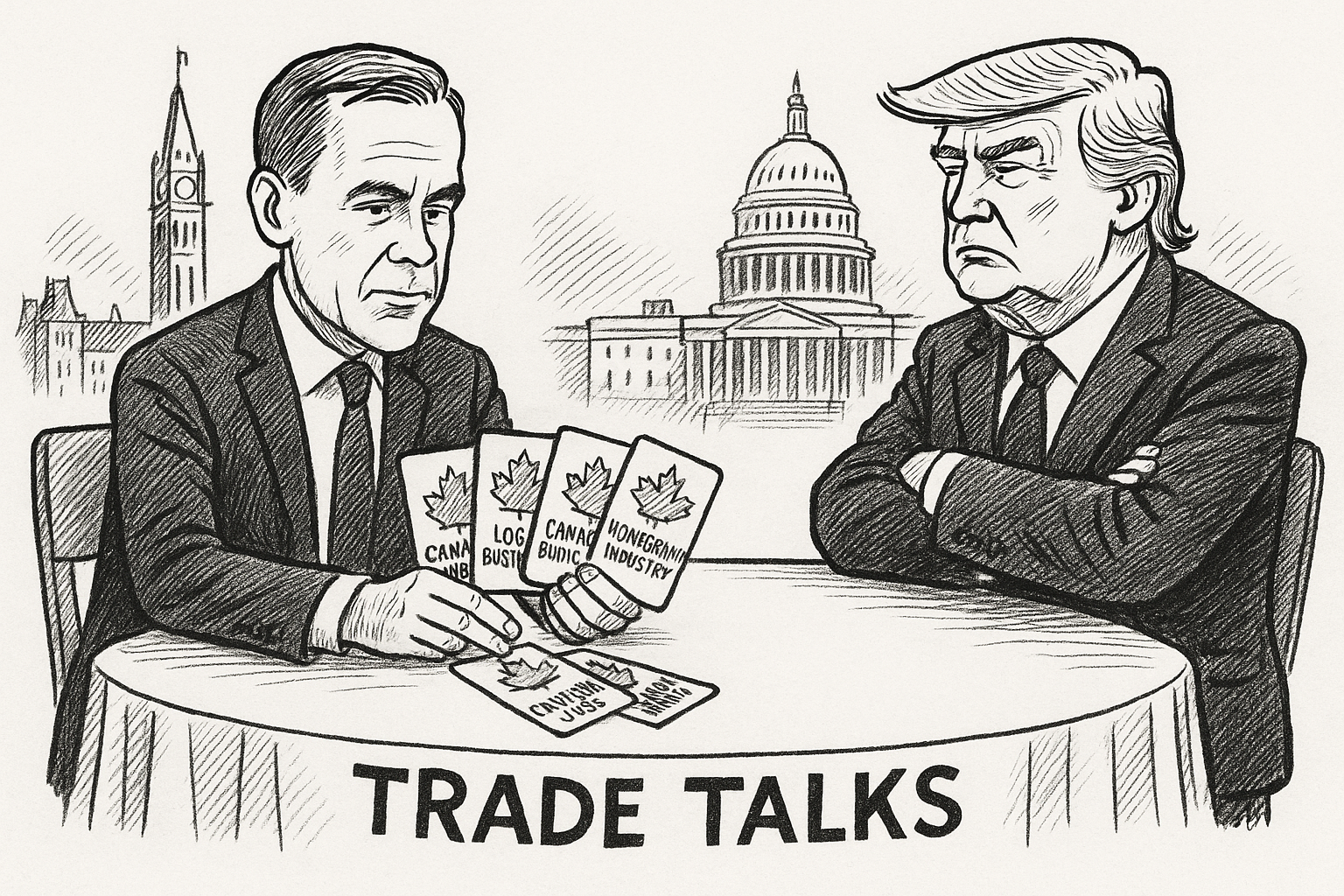Carney removes retaliatory tariffs - Canadian and U.S. flags